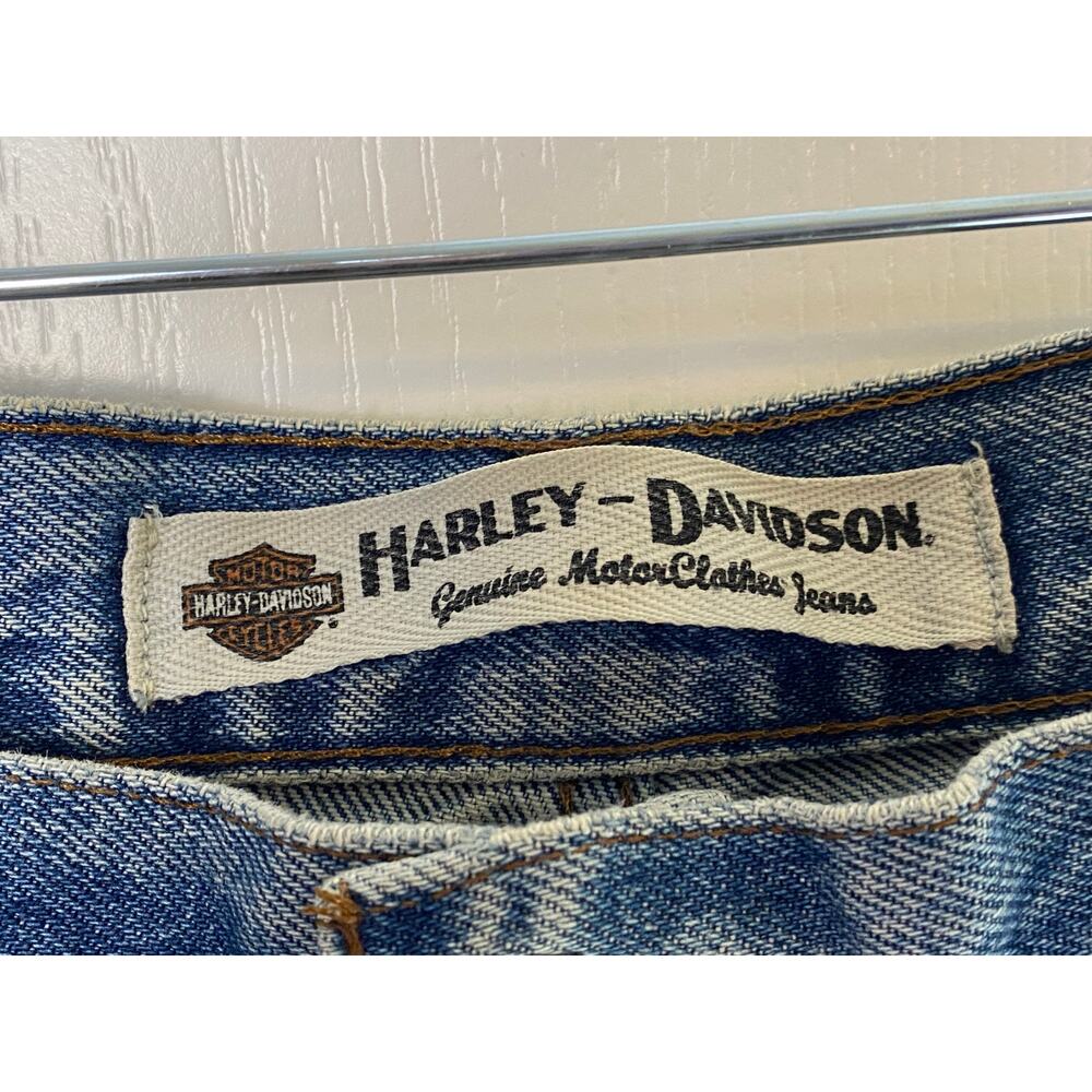 Harley-Davidson Men's Blue Denim Straight Leg Jeans Size 40x30 Flaw - Picture 3 of 10